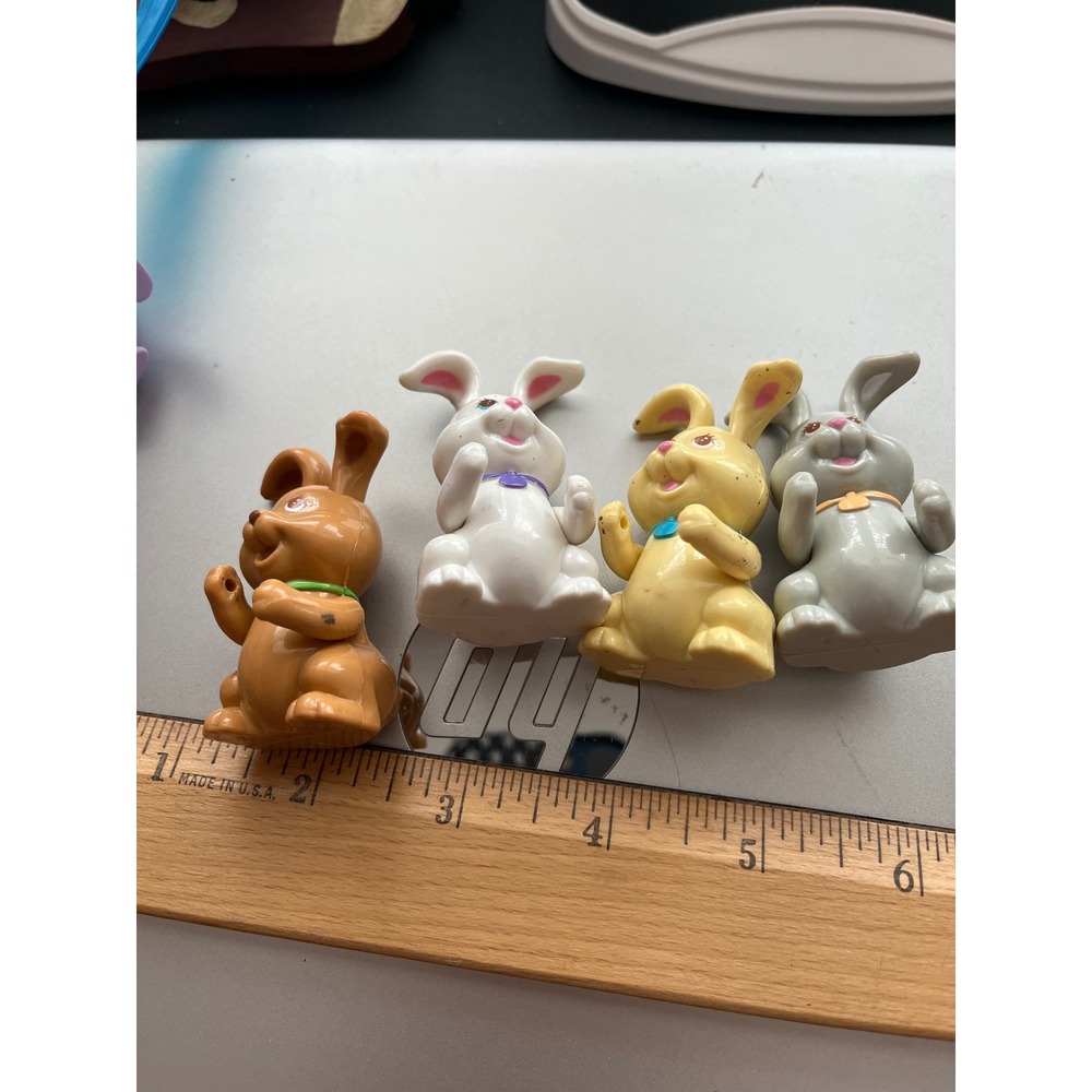 Vintage 1992 Littlest Pet Shop Kenner Bunny Rabbit Figures Lot of 4 G1 Toy
